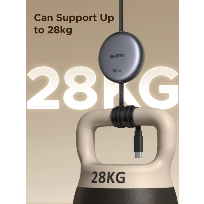 Ugreen USB-C na USB-C izvlečni polnilni kabel 100W, 1M