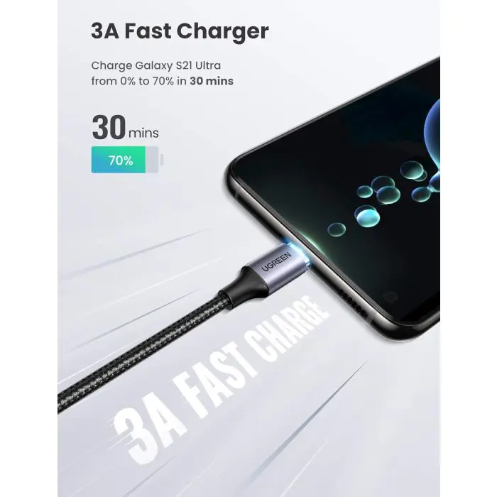 Ugreen USB-C to angled USB-C cable 60W 2M