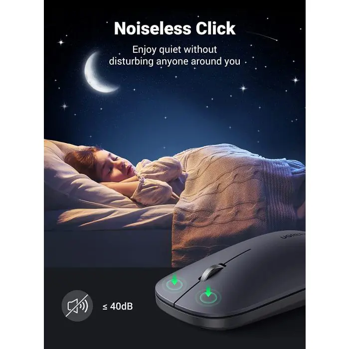 Ugreen wireless silent, thin and light mouse 2.4GHz, 400DPI black - box