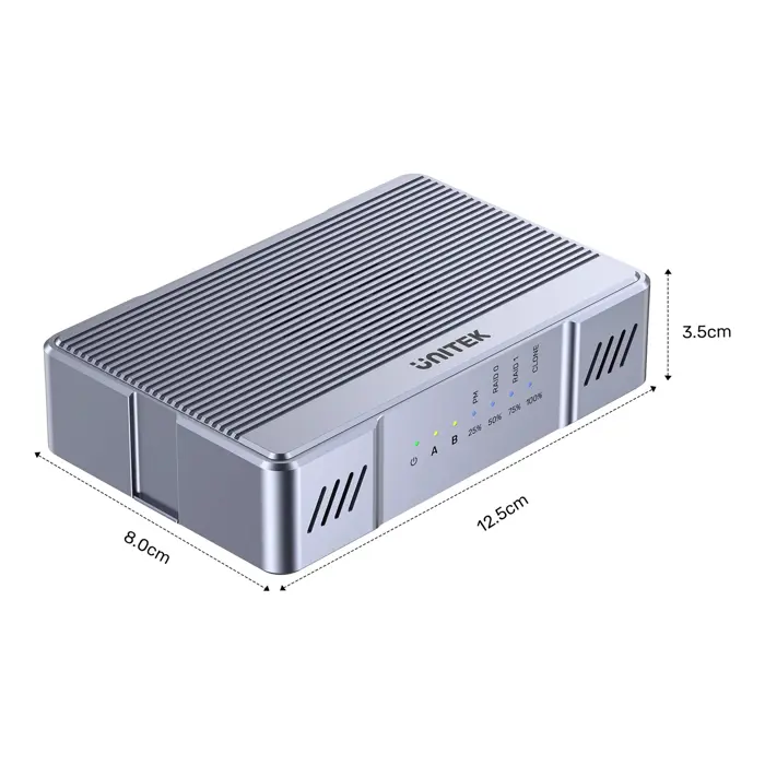 Unitek Kućište 2x M.2 20 Gb/s RAID0, RAID1 + klonowanie