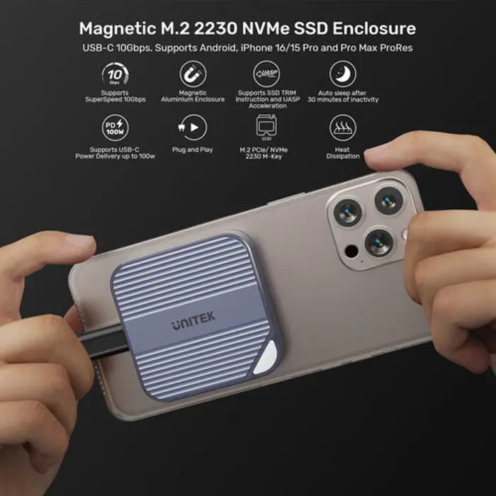 Unitek Magnetic Enclosure USB-C for M.2 SSD