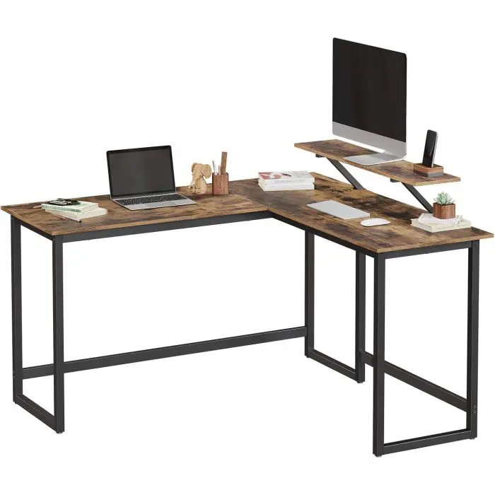 Vasagle Alinru Computer Table, L-shaped corner table with monitor