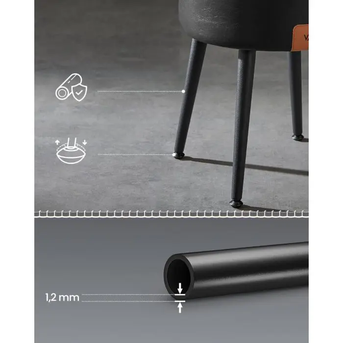 VASAGLE EKHO okrogli shranjevalni tabure z oblazinjenim sediščem