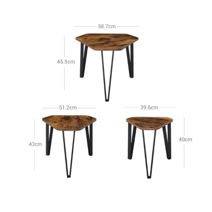 VASAGLE Rustic table set LNT14BX