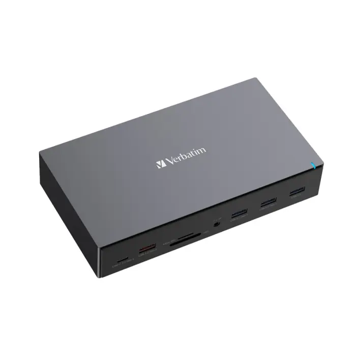 Verbatim CDS-17 portni USB-C Pro Docking Station HDMI do 8K | 2 x HDMI do 4K | 2 x DP | RJ45 | USB-A 3.2 | 2 x USB-A 3.0 | 2 x USB-A 2.0 | USB-C® 3.2 | SD | microSD | Audio | DC napajanje | USB-C Host