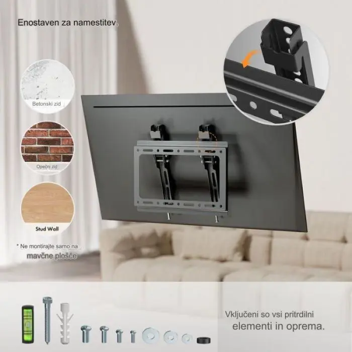 VonHaus 17-37.5 '' tilting wall bracket up to 75kg