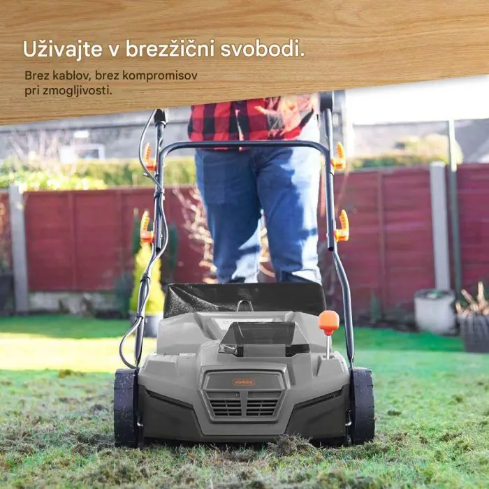 VonHaus 2-v-1 brezžični prezračevalnik in vertikulator za trato, 40 V