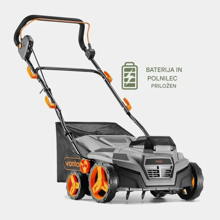 VonHaus 2-v-1 brezžični prezračevalnik in vertikulator za trato, 40 V