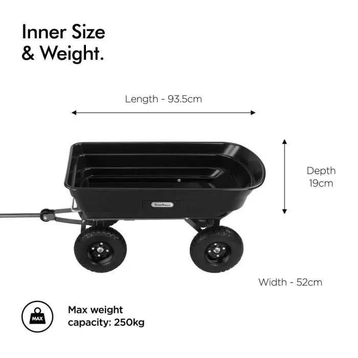 VonHaus 75L garden cart