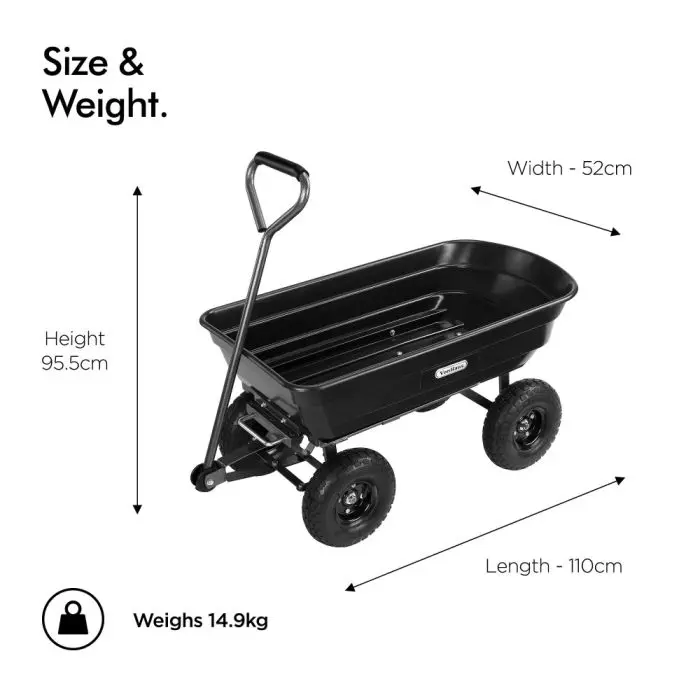 VonHaus 75L garden cart