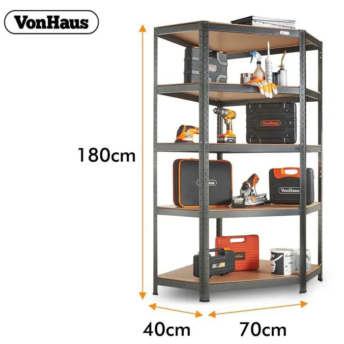 VonHaus corner shelf with 5 shelves