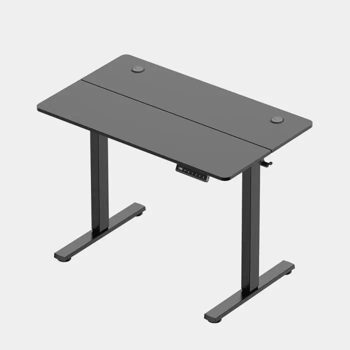 VonHaus Črna električno nastavljiva dvižna pisalna miza 100 × 60 cm z USB-C polnilnim priključkom