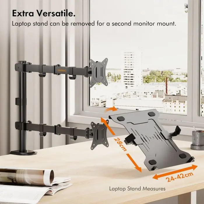 VonHaus dual desktop bracket for monitor and laptop