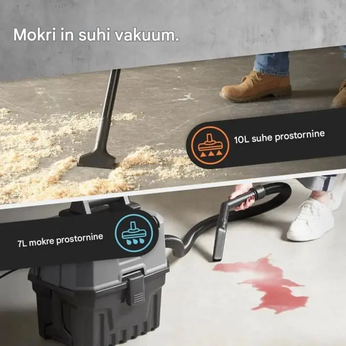 VonHaus mokro-suhi sesalnik 1200 W z 15-litrsko posodo, funkcijo pihanjaVonHaus mokro-suhi sesalnik 1200 W z 15-litrsko posodo in funkcijo pihanja