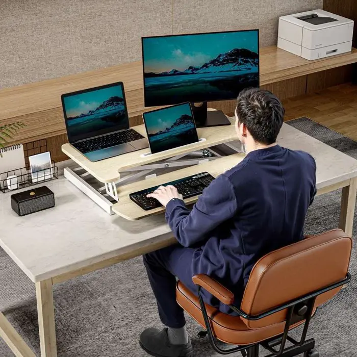 VonHaus Nastavek za stoječo pisalno mizo – svetel les