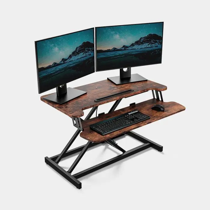 VonHaus Nastavek za stoječo pisalno mizo – temen les