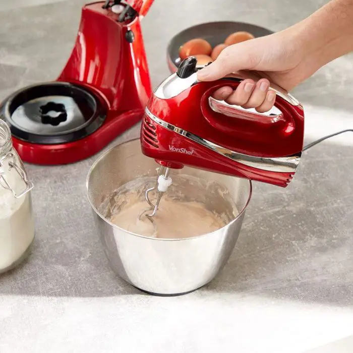 Vonshef hand/table mixer red