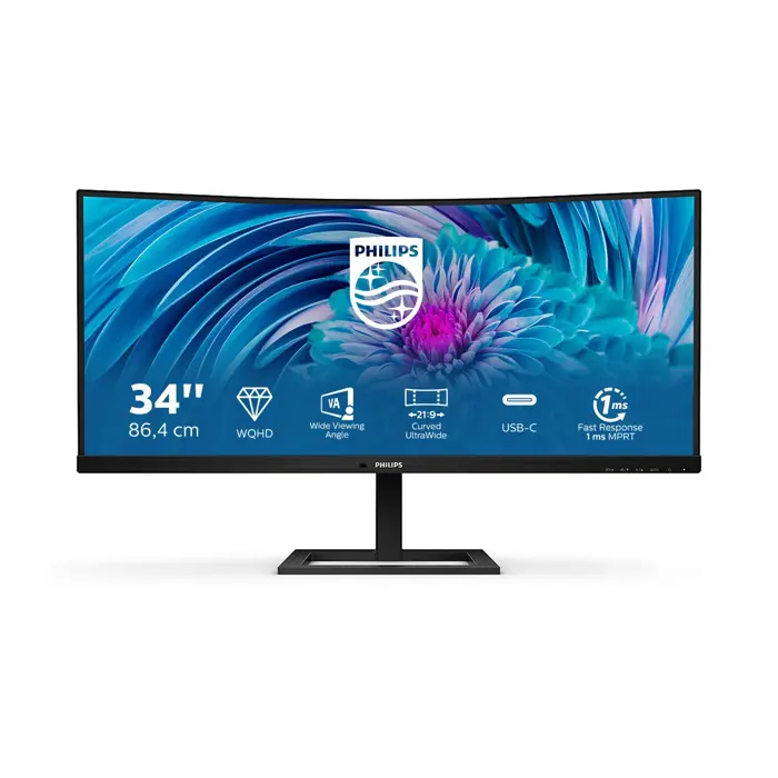 Warranty month(s) | 346E2CUAE | 34 " | VA | WQHD | 21:9 | 4 ms | 300 cd/m2 | Black | HDMI ports quantity 1 | 100 Hz