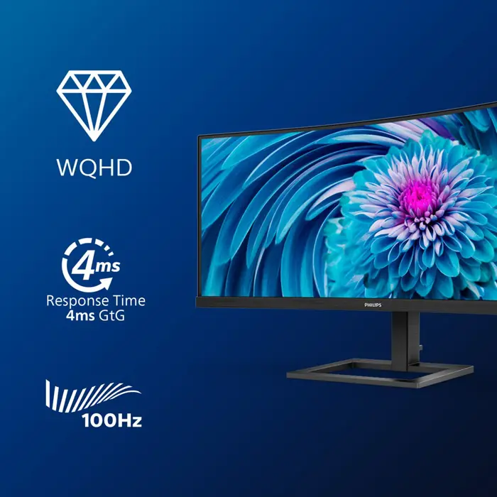 Warranty month(s) | 346E2CUAE | 34 " | VA | WQHD | 21:9 | 4 ms | 300 cd/m2 | Black | HDMI ports quantity 1 | 100 Hz