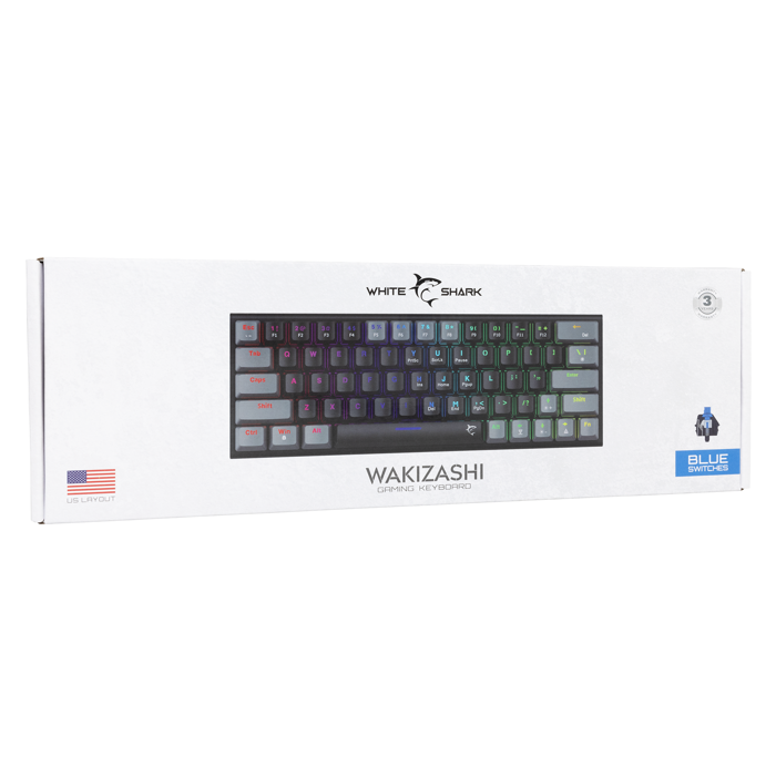 WHITE SHARK gaming tipkovnica GK-002121V2 WAKIZASHI-2 crno siva pl.sw US