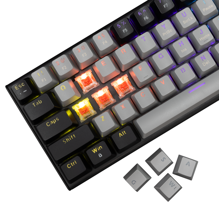 WHITE SHARK gaming tipkovnica GK-002711V2 WAKIZASHI-2 sivo crna crv.sw US