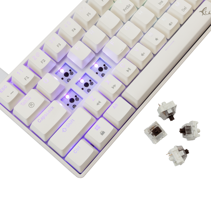 WHITE SHARK gaming tipkovnica GK-004231 SHINOBI-2 bijela sm.sw. US