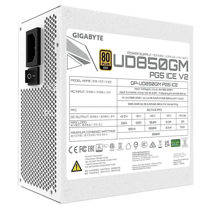 Zasilacz Gigabyte UD850GM PG5 ICE 850W